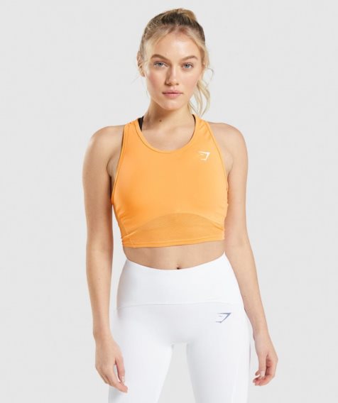 Women's Gymshark Pulse Crop Tanks Orange | CA 80DA67